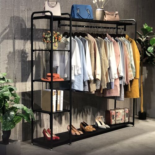 服装店展示架服装货架落地式女装挂衣架复古衣架高档陈列架包包架