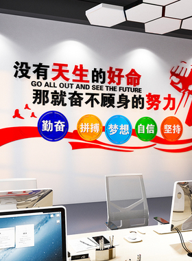 会议办公室励志标语墙贴纸员工激励电商公司企业文化背景墙面装饰