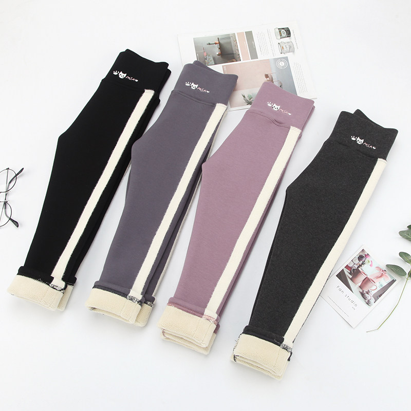 女童加绒加厚打底裤冬季儿童高腰纯棉长裤女宝宝一体绒裤子外穿