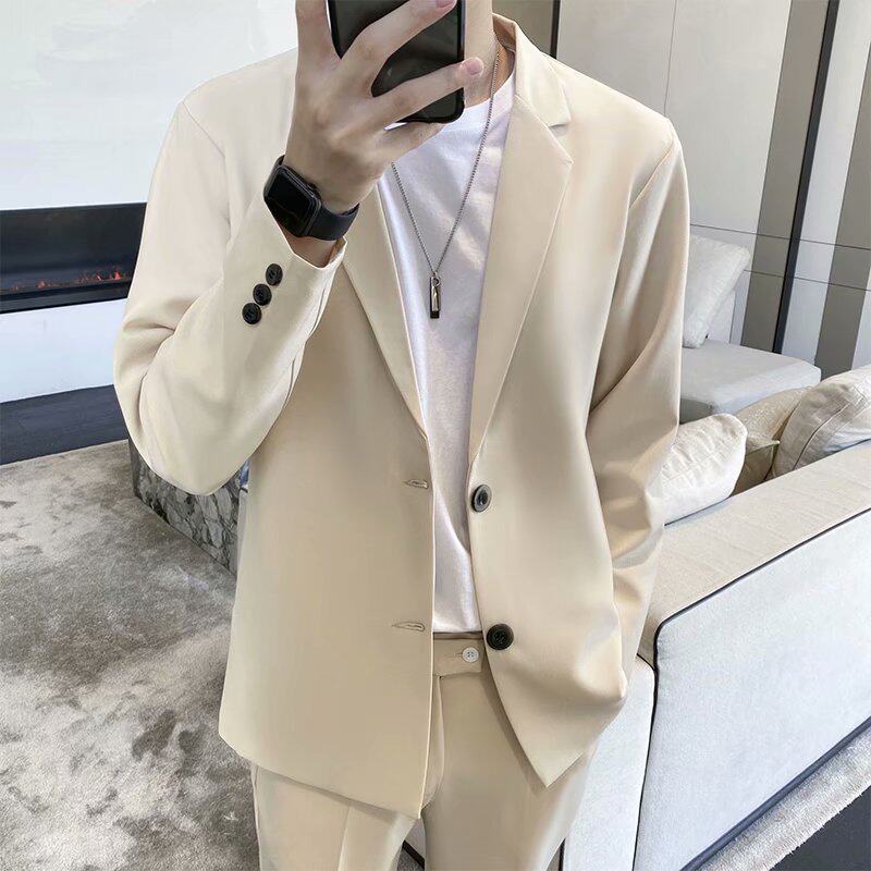 秋季西服套装潮韩版礼服伴郎商务正装轻熟外套宽松休闲西装男上衣