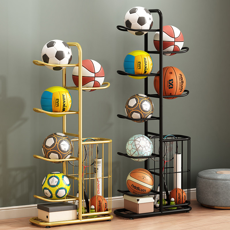 儿童球类收纳架简易足球排球整理收纳筐玩具羽毛球摆放置物架子v