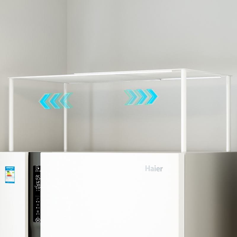 厨房冰箱上方空间利用神器顶部上置物架收纳篮筐冰柜伸缩层架缝隙