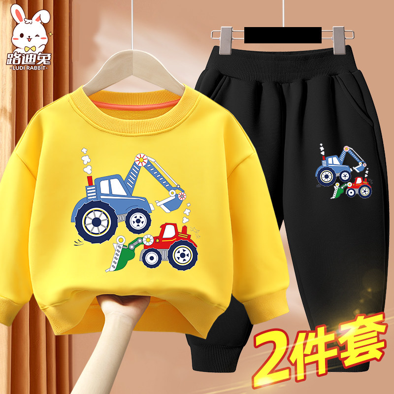男童春装套装2023新款春秋儿童衣服春季男孩宝宝运动童装春款卫衣