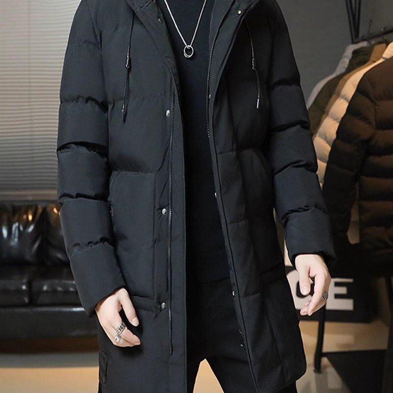 羽绒棉服男中长款过膝加厚棉衣休闲百搭冬季防风棉袄保暖外套大码