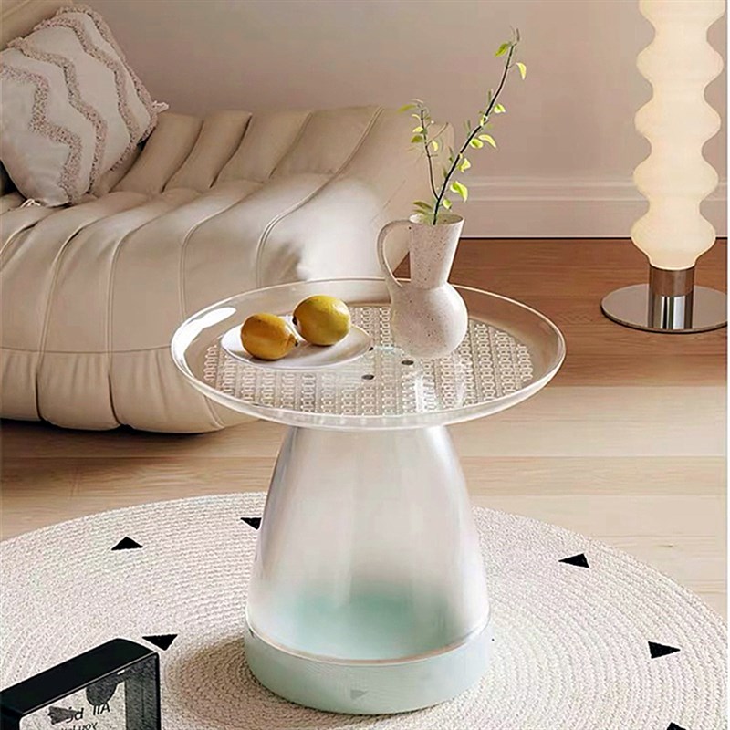 奶油风沙发边几迷你小茶几侧边柜简约亚克力桌子创U意可移动小户