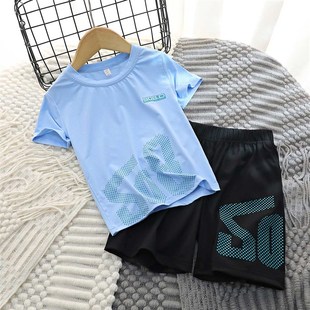 速干透气男童夏装套装2023新款儿童运动夏季童装薄款冰丝短袖短裤
