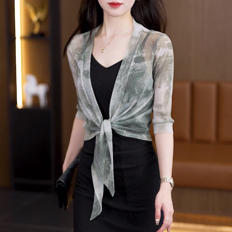 时尚洋气披肩配吊带裙的小外搭防晒罩衫女夏季开衫薄纱小坎肩外套
