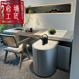 新中式 茶桌全实木现代简约轻奢茶台家用办公室宋代美学茶桌椅组合