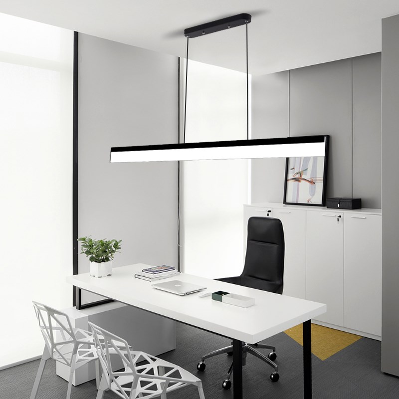 现代简约led灯办公室一字长条吊灯吧台工作室办公区造型拼接灯具