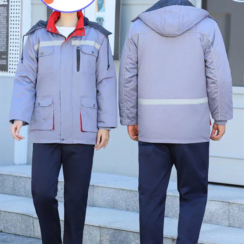 长袖工作服套装耐磨冬季保洁电焊工地厂汽修车间棉袄上衣劳保定制