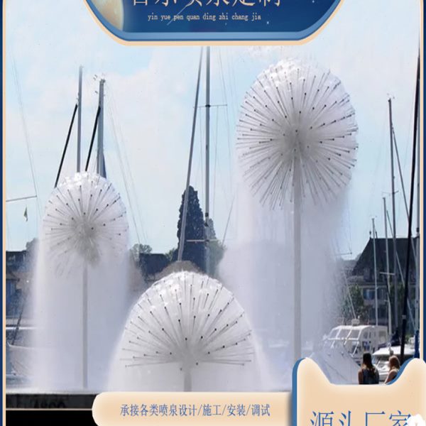 定制不锈钢蒲公英水池庭院小型水景喷泉喷头鱼池户外广场景观水景