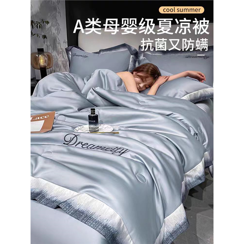 2025新款天丝夏凉被可水洗空调被四件套夏季冰丝单双人夏天薄被子