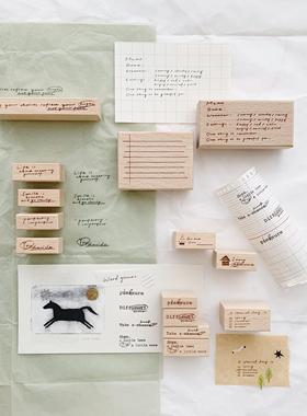 两只浣熊partialafra《备忘录/Mantras/文字游戏》榉木手账印章