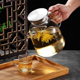 高颜值冷水壶玻璃凉水壶大容量泡茶壶家用耐高温凉水壶果汁壶茶壶