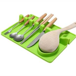 新款 汤勺架 厨房防烫硅胶搁勺垫 锅架 厨房用品 搁勺器 跨境货源