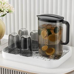 家用客厅厨房耐高温高颜值冷水壶茶壶凉水杯 大容量凉水壶水杯套装