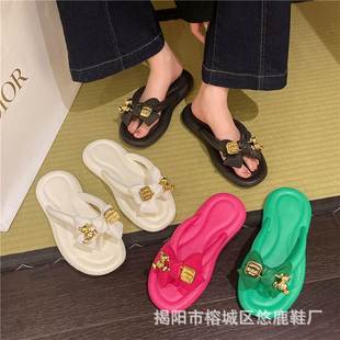 凉鞋 人字拖鞋 外穿沙滩韩版 女夏2025新款 蝴蝶熊网红ins仙女风时尚