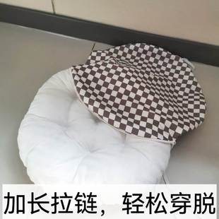圆垫加厚加绑带有拉链可拆洗椅垫凳垫地上坐垫软舒适久坐不痛