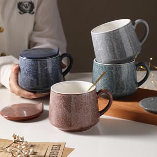 大容量办公家用餐厅酒店茶杯水杯礼品 创意色釉陶瓷马克杯咖啡杯
