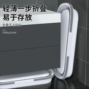可折叠拖把桶水桶长方形塑料单桶手提家用洗拖布洗车储水大号容量