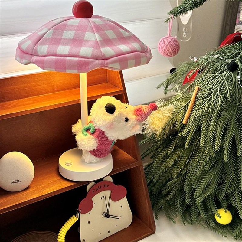 西高地太阳伞小夜灯氛围灯创意卧室睡眠灯卧室床头灯高颜值台灯