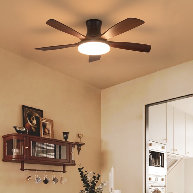 美式复古餐厅吊扇灯家用饭厅客厅中古风房间主卧室吸顶静音风扇灯