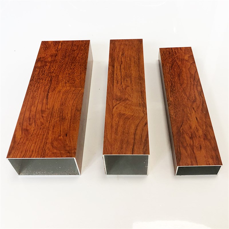 大叶黄花梨海南花梨木方管红木色铝合金方管木纹热转印铝方管隔断