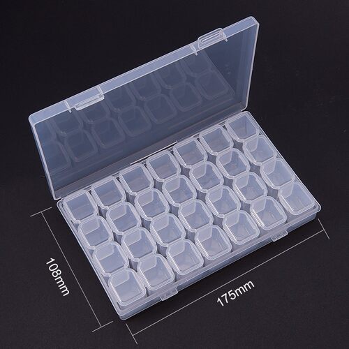 透明塑料多格分隔便携首饰盒