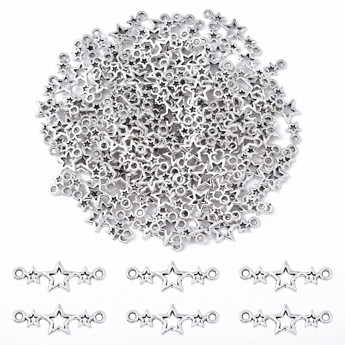 100个 9x25mm 锌合金 星星连接吊坠 DIY饰品配件项链手链耳环连接,饰品/流行首饰/时尚饰品新,其他DIY饰品配件,淘宝优惠券,粉丝福利购,淘宝优惠卷