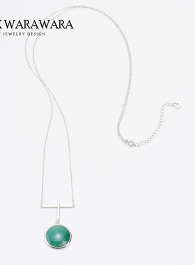 天然银镶翡翠吊坠项链女时尚百搭