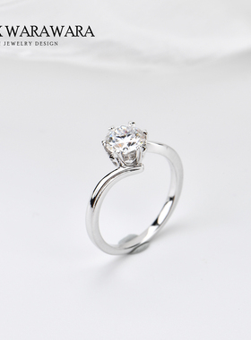 经典六爪莫桑钻戒指女指环