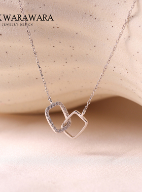 纯银环环相扣项链小众设计锁骨链