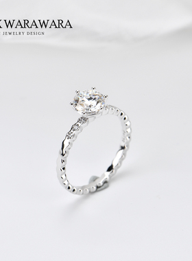 经典六爪1克拉莫桑钻戒指女指环