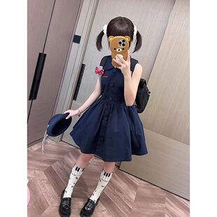 收腰显瘦连衣裙 暮光少女 夏季 新款 日系甜美软妹学院风设计感无袖