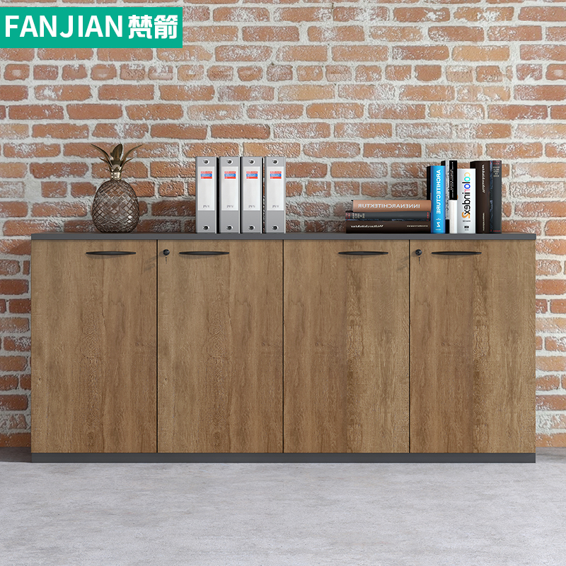 文件柜矮柜办公室储物柜抽屉带锁资料柜落地柜茶水柜木质