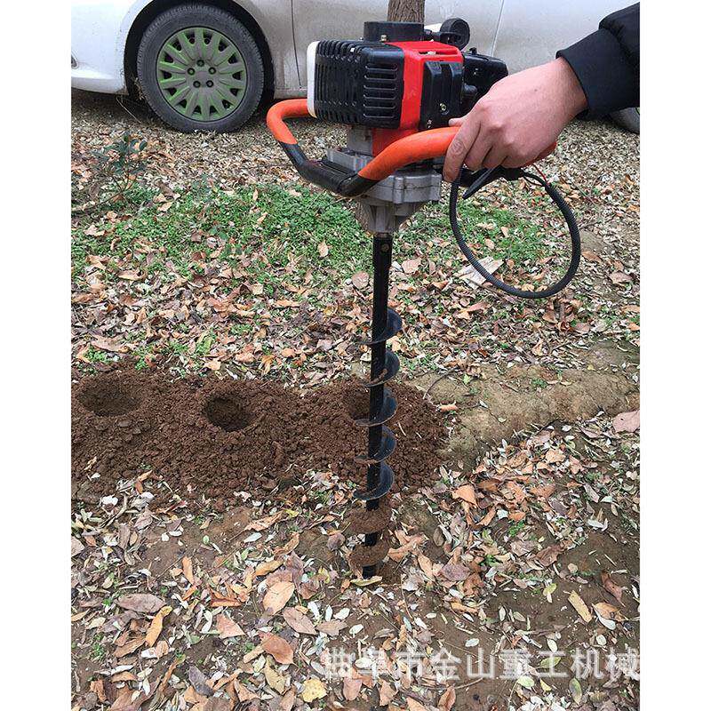 82cc手提式植树地钻单人操作汽油钻坑设备小型植树挖坑机