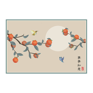 防油隔热餐具碗垫 新中式 餐垫 防水防烫免洗餐桌垫 家用pvc茶几垫