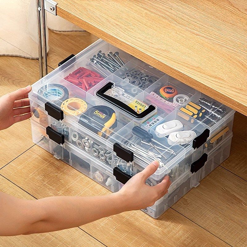 工具零件盒多格手提分格透明w螺丝配件收纳箱电子元件积木塑料盒,五金/工具,零件盒,淘宝优惠券,粉丝福利购,淘宝优惠卷