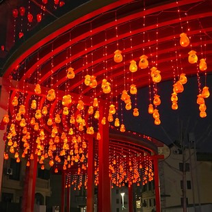 饰户外灯笼氛围灯 led彩灯闪灯串灯新年福字窗帘灯家用过年春节装