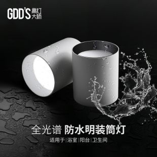 LED筒灯吸顶防眩阳台客厅厨卫生间无主灯 全光谱防水防雾极简明装