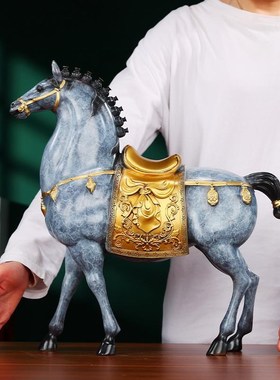 黄铜盛世唐马摆件《马到成功》家居办公室桌面装饰品乔迁开业礼品