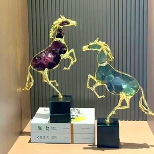 新款 马到成功家用摆件l工艺品家居办公室玄关饰品办公桌新款
