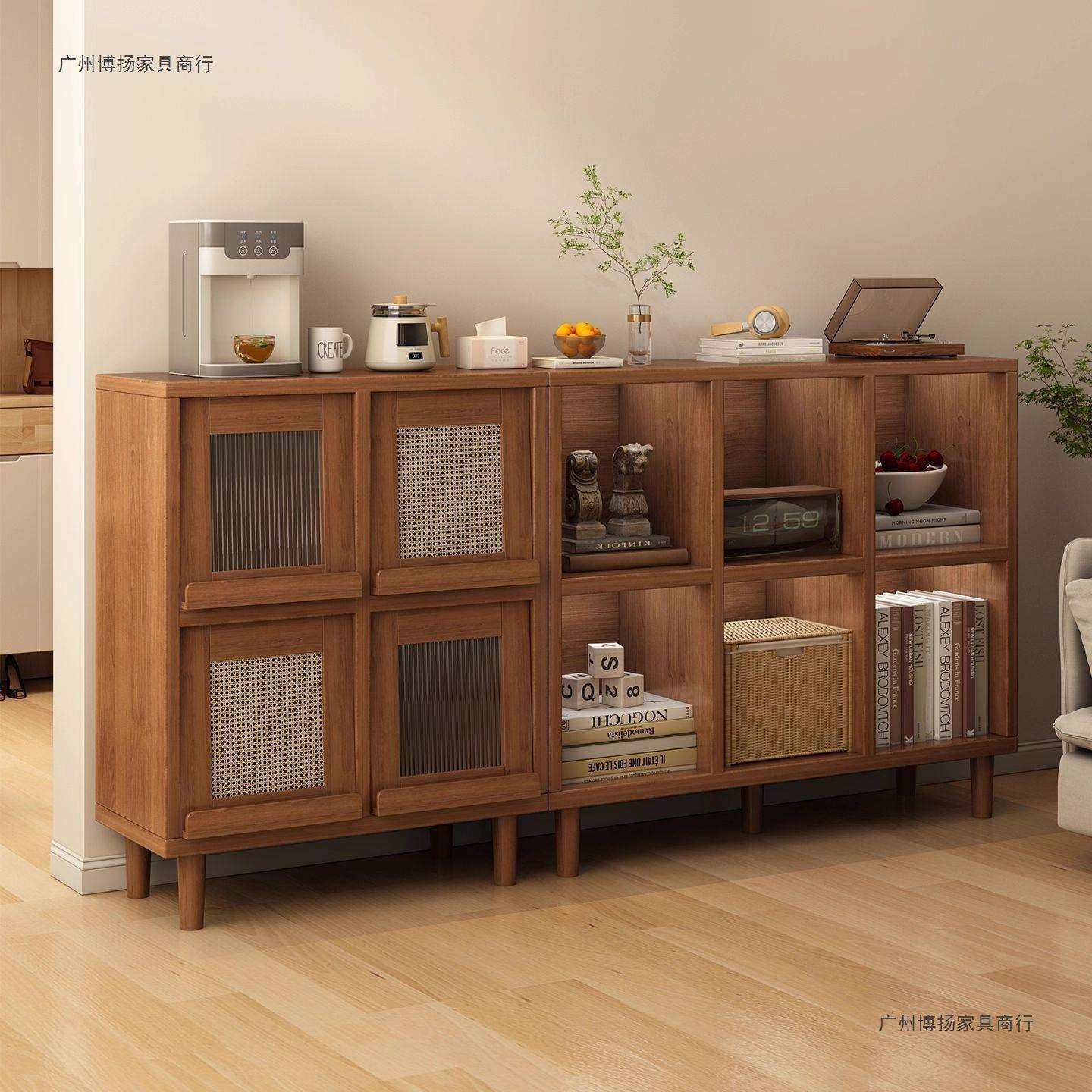 实木餐边柜客厅茶水柜收纳柜胡桃色格子柜沙发边柜靠墙落地置物柜,畜牧/养殖物资,畜牧/养殖器械,淘宝优惠券,粉丝福利购,淘宝优惠卷