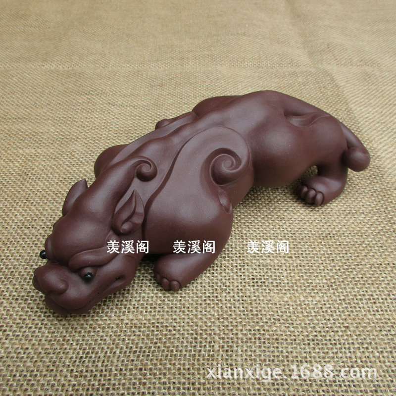 宜兴紫砂茶宠 紫砂雕塑摆件 紫砂大号貔貅