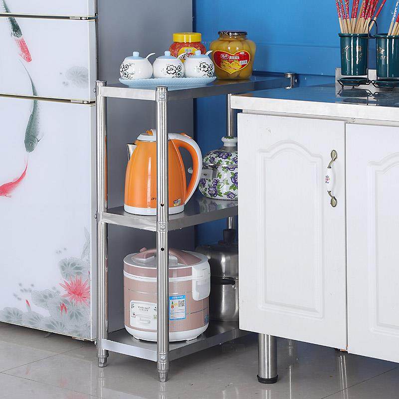 不锈钢厨房夹缝置物架落地多层家用阳台储物架冰箱缝隙收纳健之章