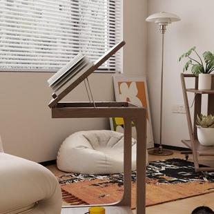 实木沙发边几可移动C型角几翻盖床头桌子客厅带轮小茶台边柜