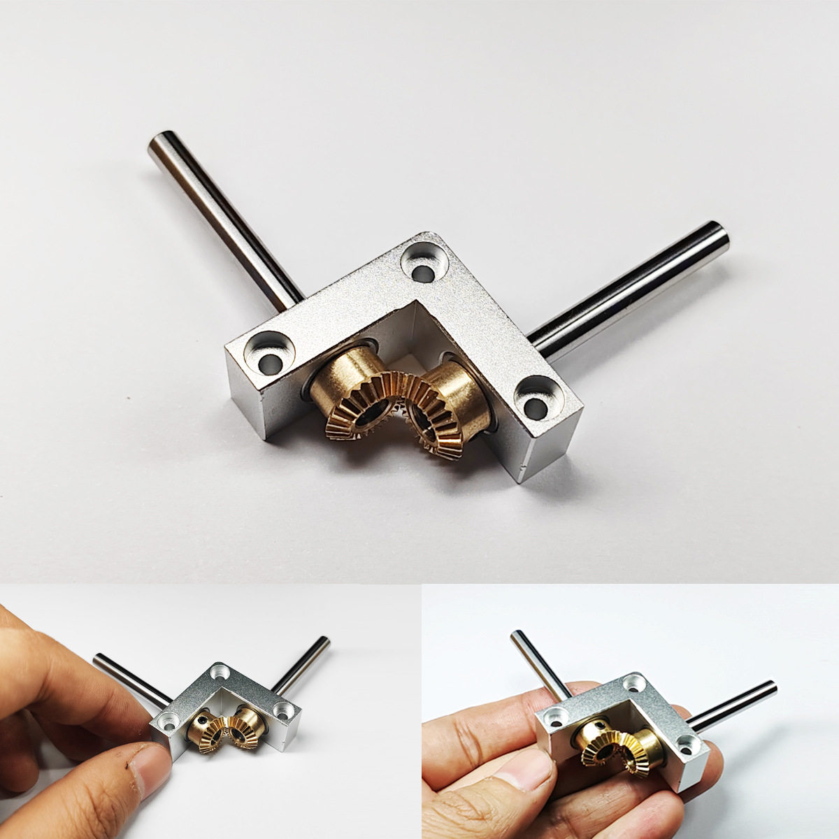 4/5mm迷你直角转角器小型90度1:1齿轮箱伞齿轮换向器模型传动箱