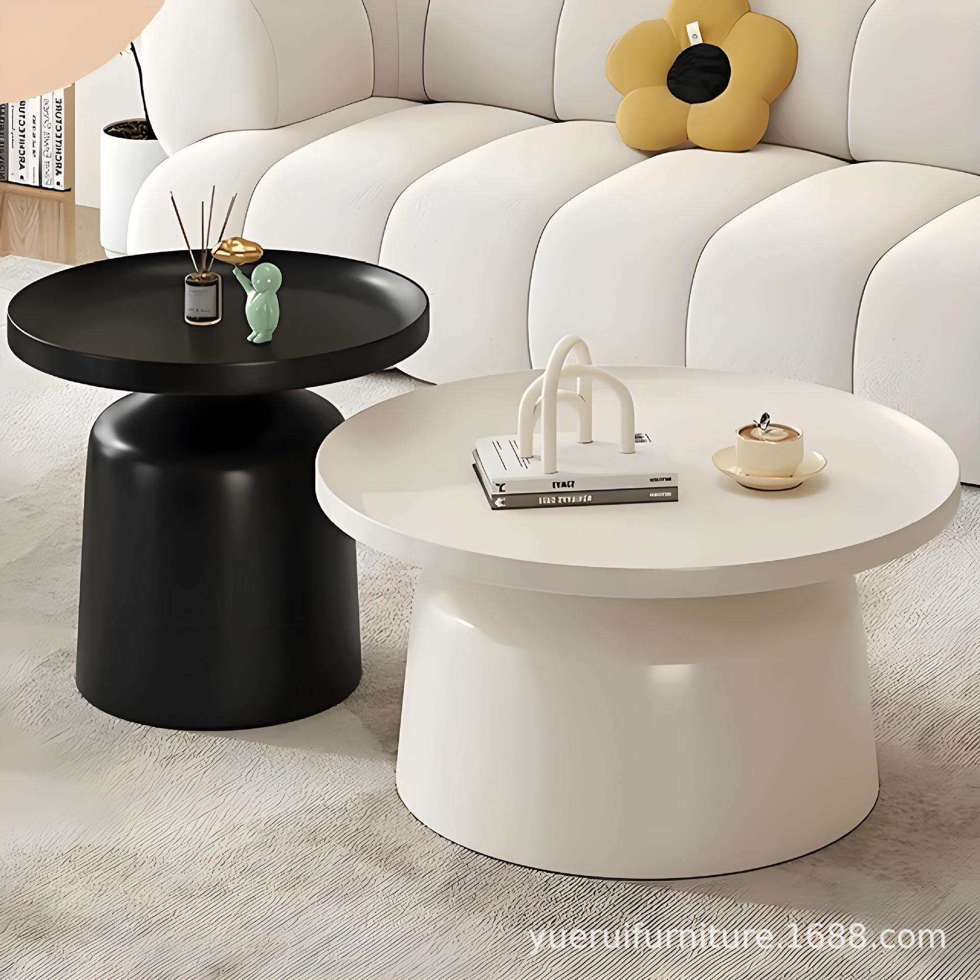 马提尼茶几碳素钢架奶油风客厅小户型民宿北欧风茶几边几组合套桌