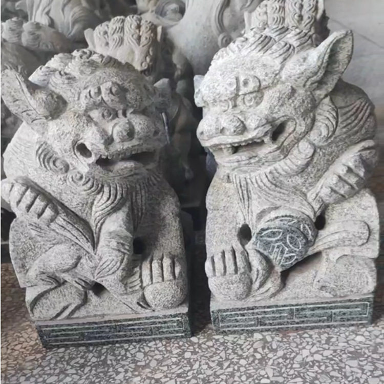 现货青石南狮福建惠安厂家批发石雕狮子工艺品摆件小石狮子
