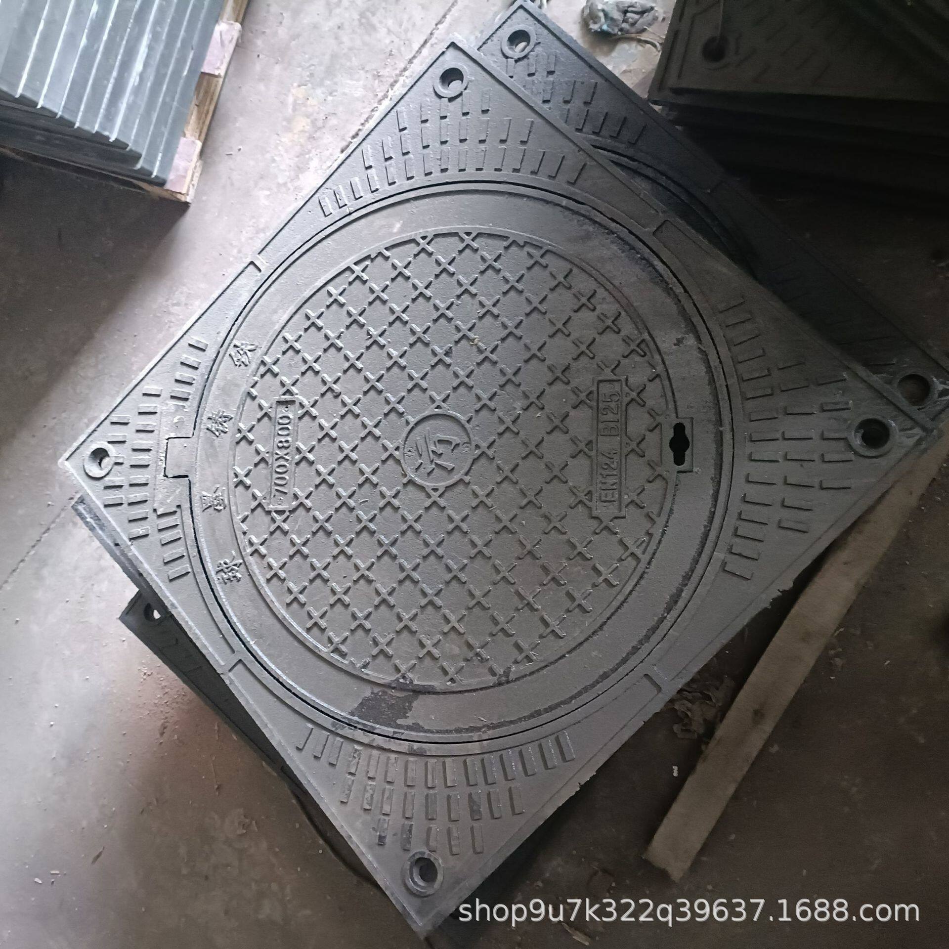 球墨铸铁井盖外方内圆铸铁盖板电力检修市政公路排水沟盖板现货
